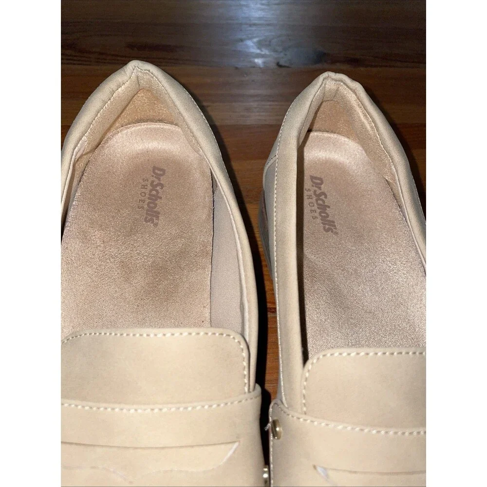 Dr Scholl's Hello Loafers Womens Size 8 Tan Faux Leather Slip On Penny Loafers